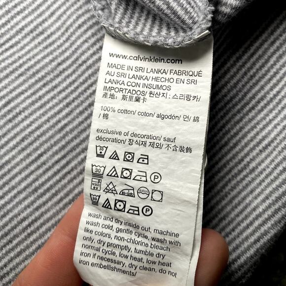 Calvin Klein - Mens Med - Liquid Touch Gray Striped Polo Cotton Shirt - Picture 8 of 10